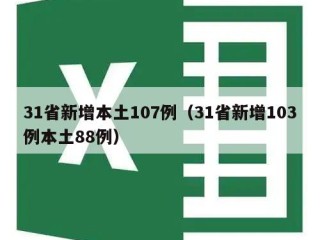 31省新增本土107例（31省新增103例本土88例）