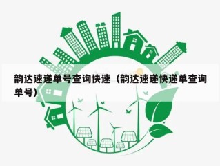 韵达速递单号查询快速（韵达速递快递单查询单号）