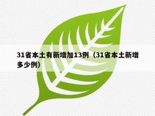 31省本土有新增加13例（31省本土新增多少例）